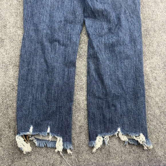 Lovervet by Vervet Jean Womens 30 11 (31x26) Cropped Frayed Hem Distressed Denim - Picture 5 of 13